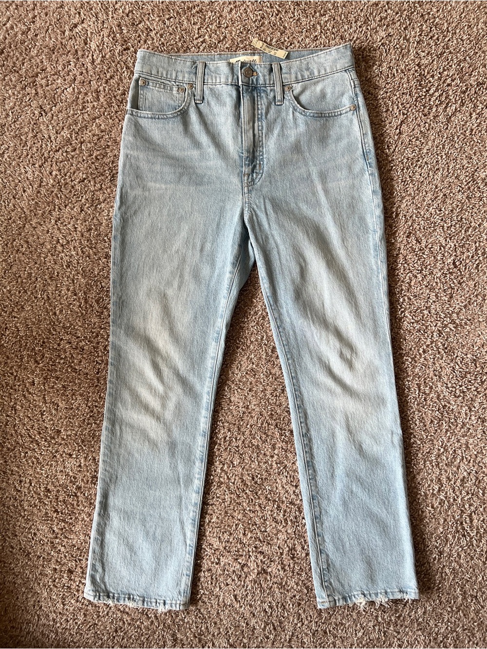 Madewell High-Rise Slim Demi-Boot Denim Jeans in Pale Blue